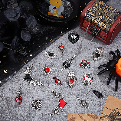 32шт 16 стиля подвески из сплава с эмалью FIND-ME0001-97-1