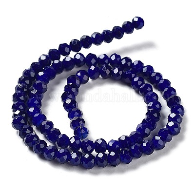 Запекание расписных стеклянных бусин с имитацией нефрита DGLA-A034-J6MM-A33-1