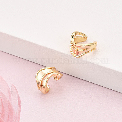 Серьги-манжеты из латуни KK-T074-40G-1