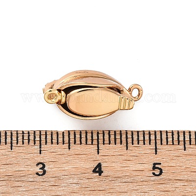 Застежки из латуни и черной ракушки и эпоксидной смолы KK-P291-26G-01-1