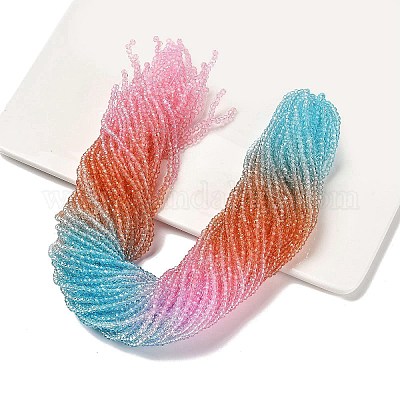 Прозрачные окрашенные стеклянные бусины DGLA-A034-T1mm-A19-1