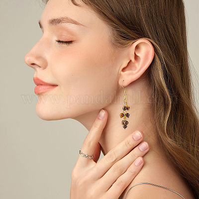 4 нитка натуральных круглых бусин тигрового глаза класса ab G-OC0005-01-1