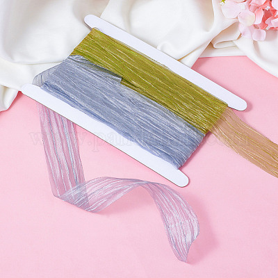 10 ярд двухцветной полиэстеровой ленты с морщинами OCOR-TA0001-95-1