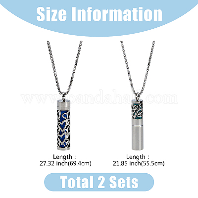 2 комплект из 2-х ожерелий в виде флаконов духов из нержавеющей стали NJEW-FH0001-08-1