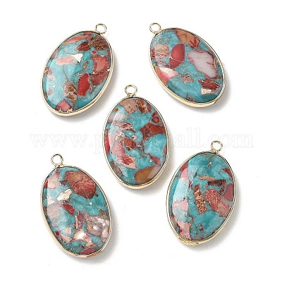 Подвески из окрашенной синтетической императорской яшмы G-D337-03G-G-1