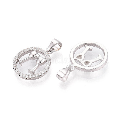 925 подвеска из стерлингового серебра с прозрачным микропаве и цирконием&nbsp;STER-T008-84P-1