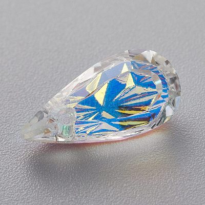 Подвески из тисненого стекла со стразами GLAA-J101-06A-001AB-1