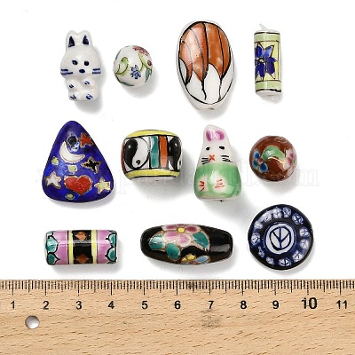 Фарфоровые бусины ручной работы PORC-Z008-03-1