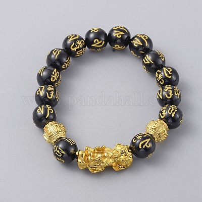 Ом мани падме хум мала браслет из бисера&nbsp;BJEW-WH0018-31-1