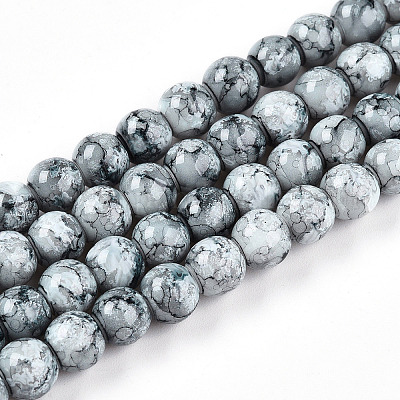 Выпечка окрашенные стеклянные бусины пряди DGLA-N003-8mm-A06-1