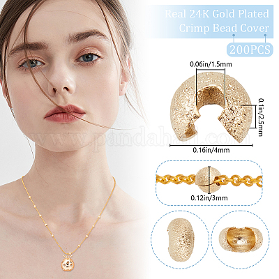 200 шт. Латунные крышки для обжимных бусин FIND-BBC0003-64-1