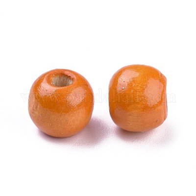 Крашеные натуральные деревянные бусины&nbsp;X-WOOD-Q006-10mm-09-LF-1