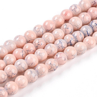 Выпечка окрашенные стеклянные бусины пряди DGLA-N003-4mm-C02-1