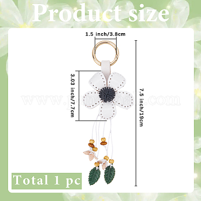 Брелок из кожи и сплава HJEW-WH20022-04B-09-1