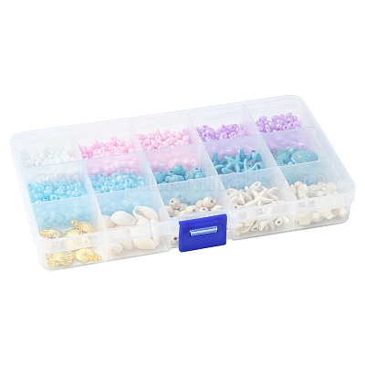 Наборы для изготовления браслетов из синтетической бирюзы и бисера своими руками DIY-FS0007-01-1