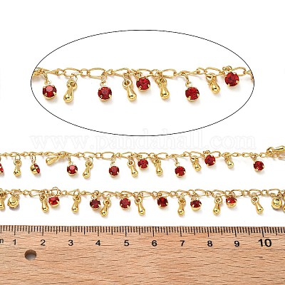 Латунные стеклянные каплевидные звенья цепи CHC-R001-08G-1