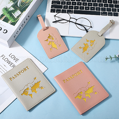 2 бирка для багажа из искусственной кожи и 2 обложки для паспорта FIND-CL0001-14A-1