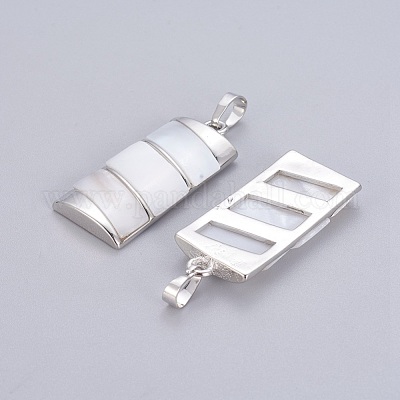 Подвески из натурального белого жемчуга SSHEL-L008-49P-1