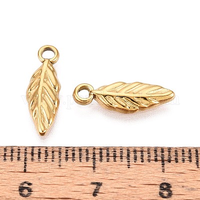 Подвески-листочки из нержавеющей стали 304 STAS-T067-51G-1