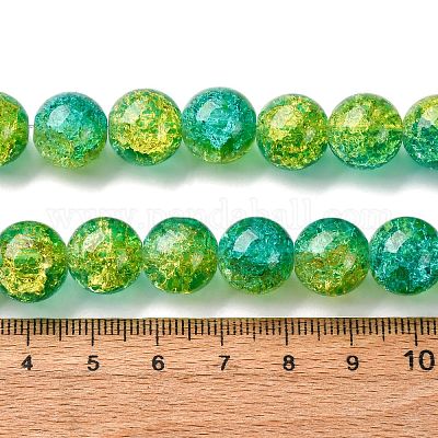 Окрашенного распылением треск стеклянные бусы нити CCG-Q002-12mm-07-1