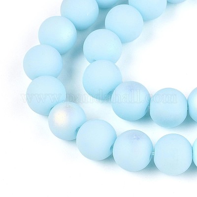 Нити из матовых непрозрачных стеклянных бусин GLAA-T032-P10mm-MBB10-1