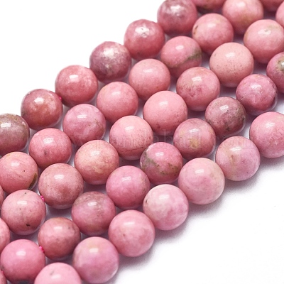 Природные родонит бисер нитей G-D0001-02-6mm-1