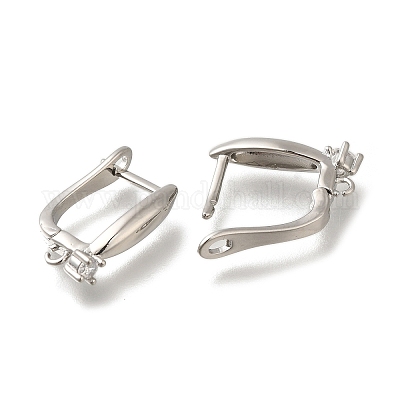 Покрытие стойки латунь микропаве фианит серьги обручи EJEW-H143-12P-1