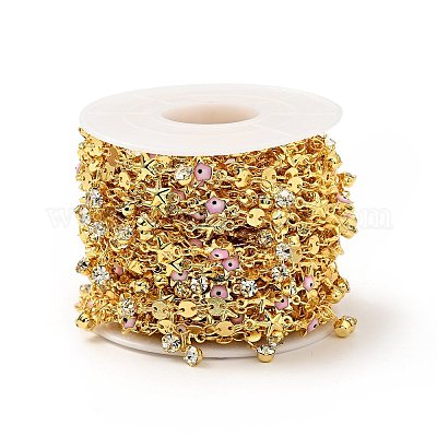 Эмалированная звезда с дурным глазом и латунные плоские круглозвенные цепи CHC-C003-01G-01-1