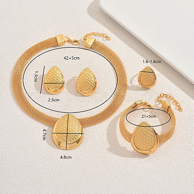 Комплекты из сплава каплевидных браслетов JF6681-1