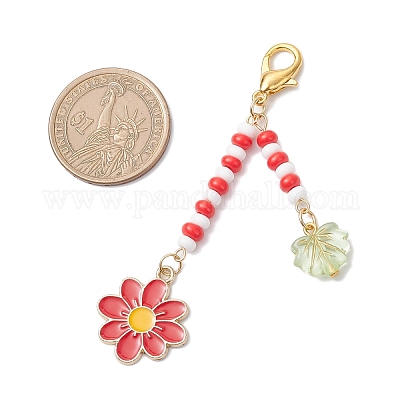3 шт. подвеска из цветочного сплава с эмалью HJEW-MZ00337-1