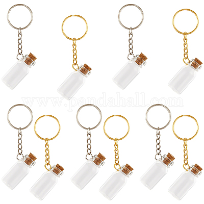 10шт 2-х цветные стеклянные брелки для бутылок KEYC-SC0001-55-1