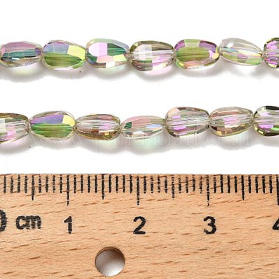 Стеклянные бусины с гальваническим покрытием  EGLA-P064-01B-FR03-1