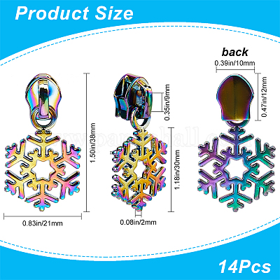 14 шт. Снежинка № 5 сменные бегунки из цинкового сплава для молнии FIND-GF0005-70A-1