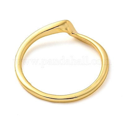 Латунные однотонные кольца с покрытием стойки для женщин RJEW-C081-03G-1