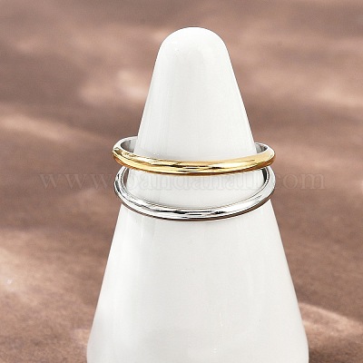 Регулируемые открытые манжеты из нержавеющей стали 304 для женщин RJEW-K301-05GP-1