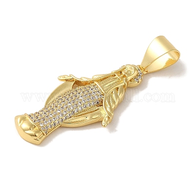 Покрытие стойки латунь микропаве прозрачные подвески из кубического циркония KK-P267-14D-G-1