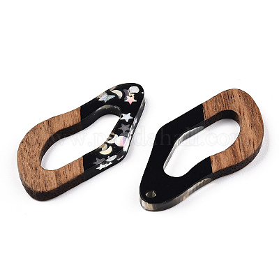 Подвески из непрозрачной смолы и ореха RESI-N039-59C-1