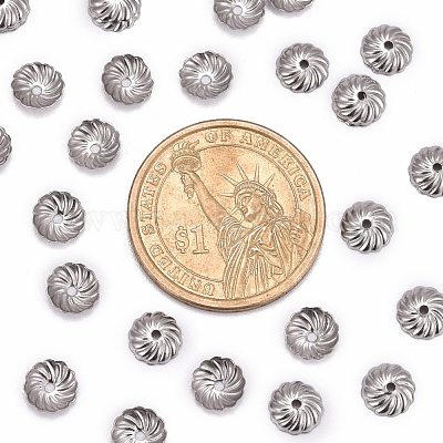 Колпачки для бусин из нержавеющей стали 304 STAS-R083-13-1