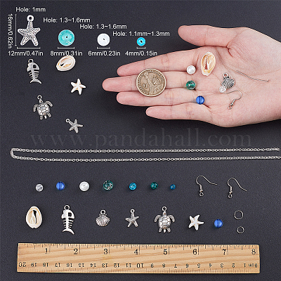 Наборы для самостоятельного изготовления сережек в океанской тематике DIY-SC0012-31-1