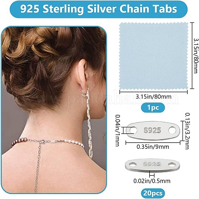 20 шт. 925 звена из стерлингового серебра&nbsp;STER-BBC0007-42-1