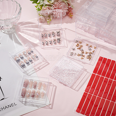 20 шт. прозрачный пластиковый держатель для ногтей CON-BC0007-40-1