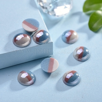 Непрозрачные стеклянные кабошоны GGLA-S038-12T-10mm-1