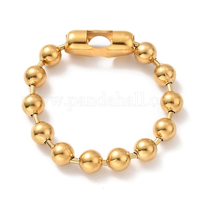 Комплект из ожерелья и браслета из шариковой цепи из нержавеющей стали 304 с вакуумным покрытием PVD STAS-D181-01G-02B-1