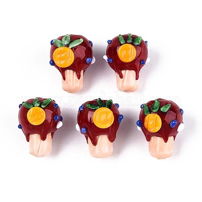 Бусины ручной работы в технике лэмпворк с неровностями LAMP-T022-06D-1