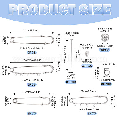 8 шт. 4 стиля железных булавок со стразами&nbsp;FIND-TA0008-81-1