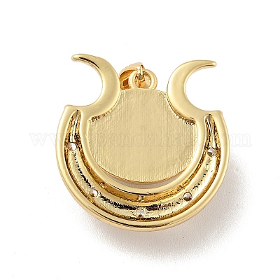 Сглаз с луной латунные подвески из прозрачного кубического циркония с микропаве KK-G419-10G-02-1