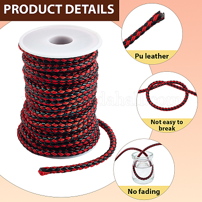 10 м круглый плетеный шнур из искусственной кожи&nbsp;LC-GF0001-13A-1