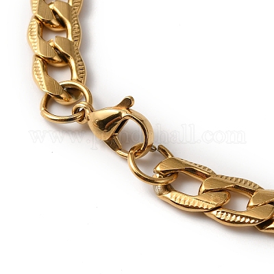 Ожерелье из нержавеющей стали 201 и браслет из прямоугольных звеньев SJEW-F220-02B-1