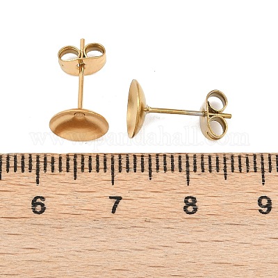 Фурнитура для сережек-гвоздиков из нержавеющей стали 304 STAS-D389-03E-G-1