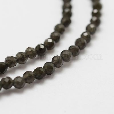 Natürlichen Obsidian Perle Stränge&nbsp;G-P270-2mm-28-1